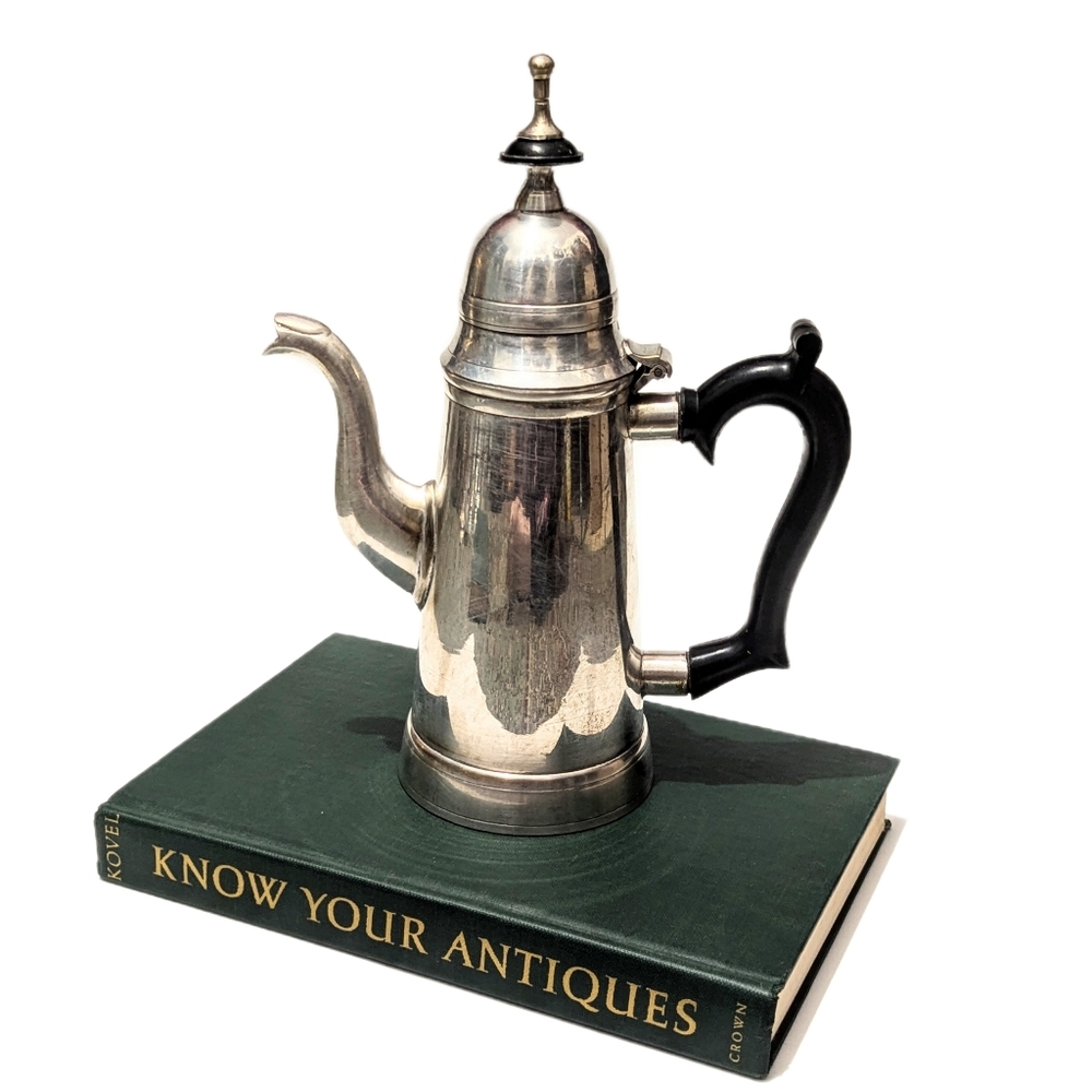 Vintage Silver Plated Coffee Pot Tea Kettle Brass EPNS India Kitchen Decor Shelf